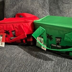 Trader Joe's Red and Green mini totes. NEW Condition, never used.
